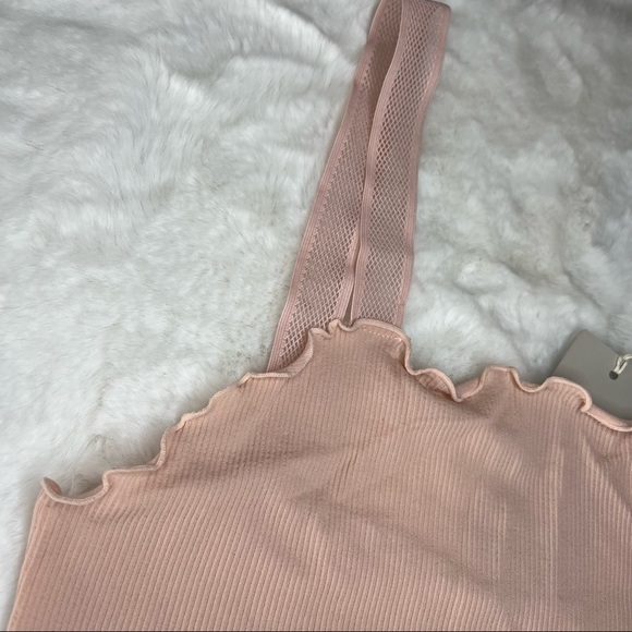 NEW Poof! Pink Rib Knit Crop Top Vintage Style Tank Top Size M/L - Picture 5 of 9